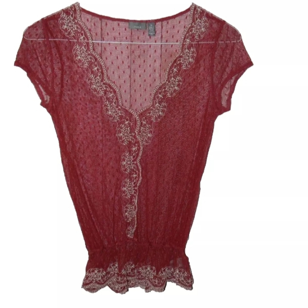Sheer Embroidered Top